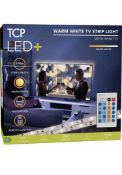 20 X BRAND NEW TCP LED PLUS WARM WHITE TV STRIP LIGHTS WITH REMOTE 2 X 50CM 370 LUMEN 3000 KELVIN