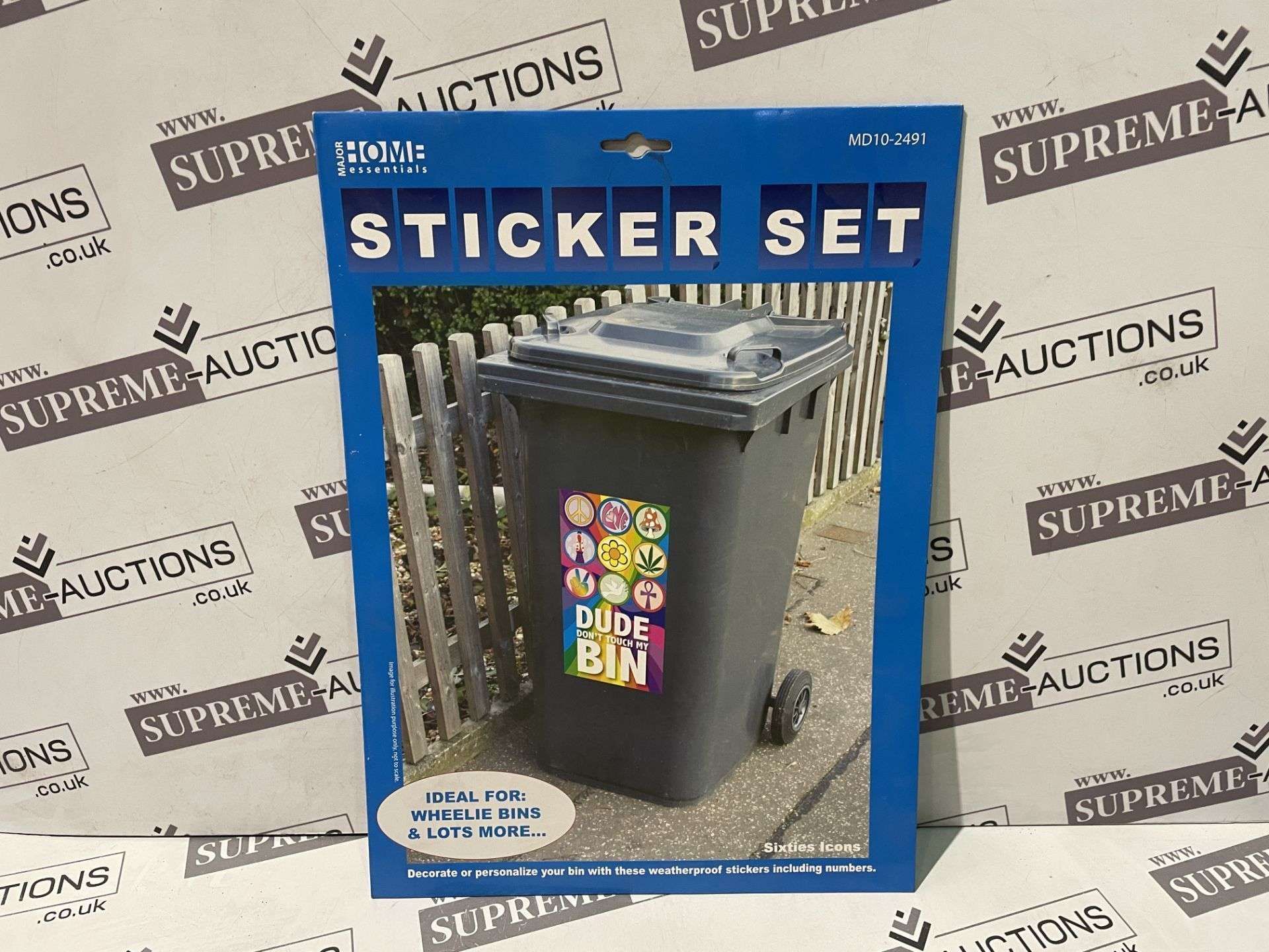 180 X BRAND NEW ASSDORTED WHEELIE BIN STICKER PACKS R16-14