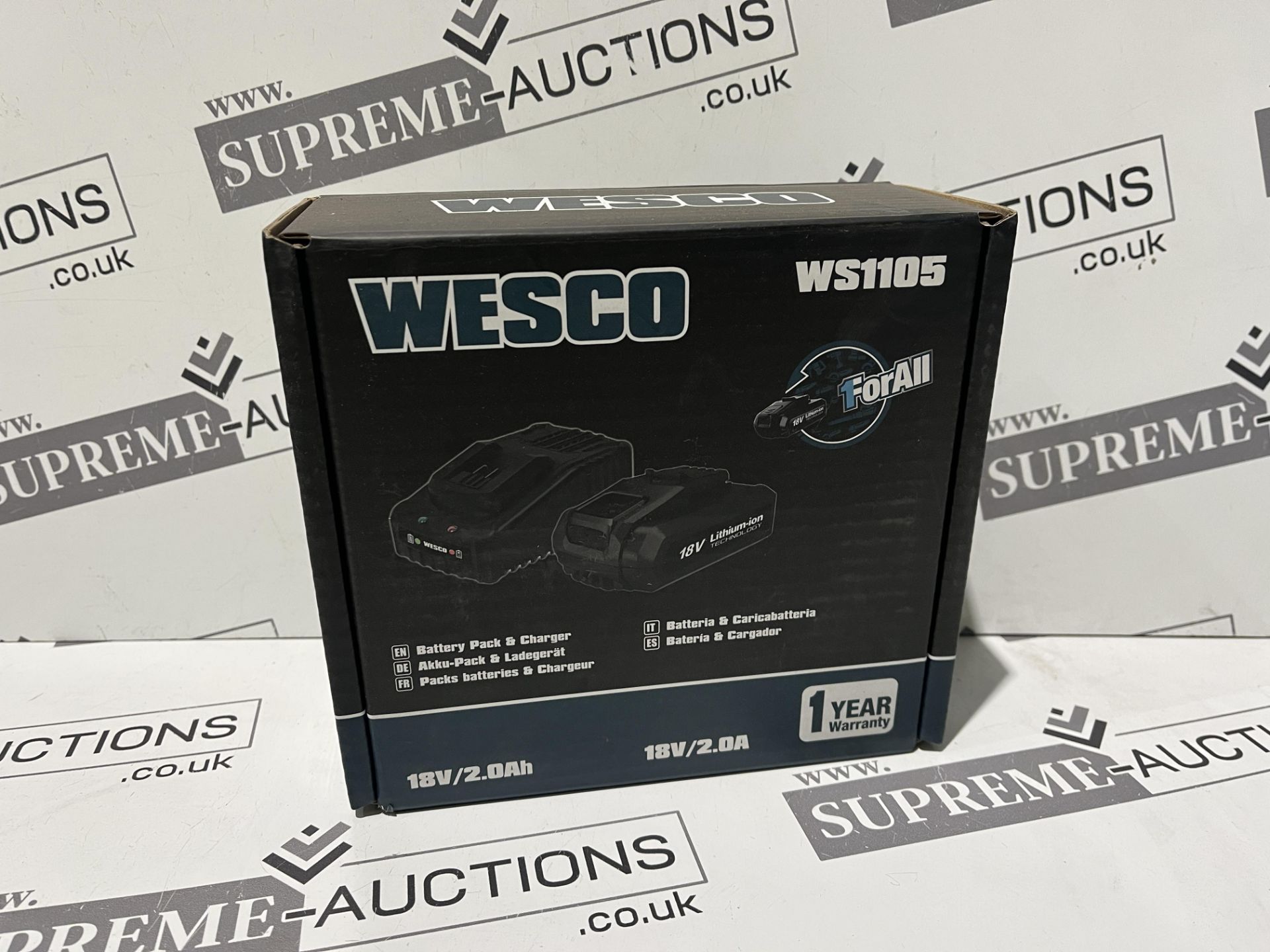 2 X BRAND NEW WESCO BATTERY PACK AND CHARGER KITS 18V 2.0AH R3-7