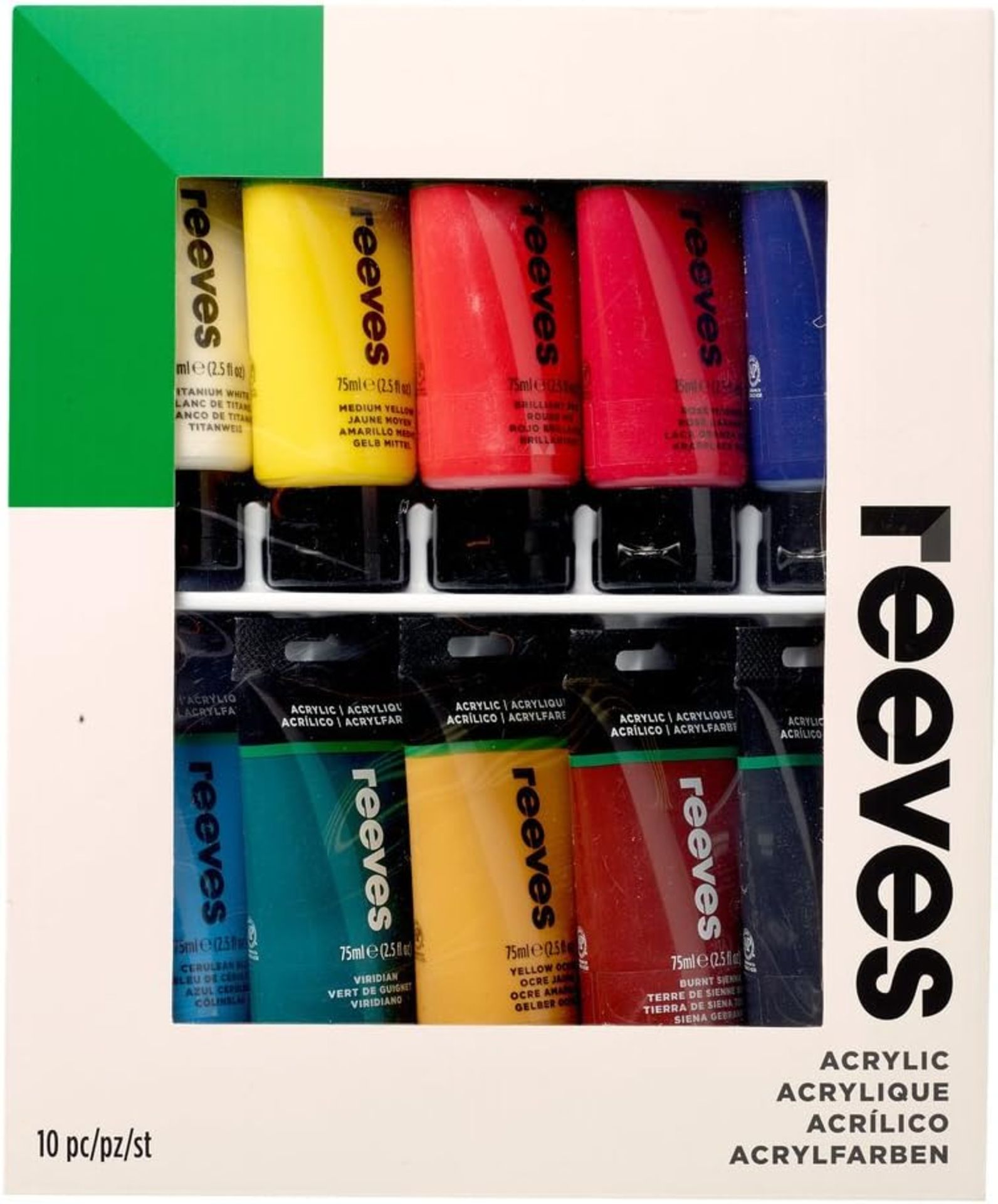 8 X BRAND NEW REEVES SETS OF 10 75ML ACRYLIC CRAFT PAINT RRP £50 EACH R15-10