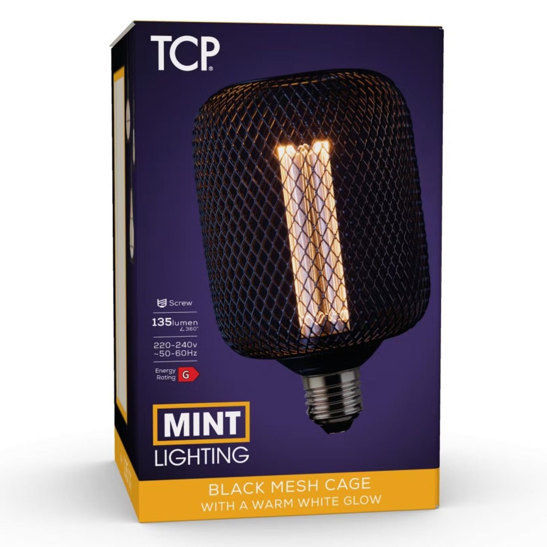 20 X BRAND NEW TCP MINT LIGHTING BLACK MESH CAGE E27 LIGHTBULBS R3-5