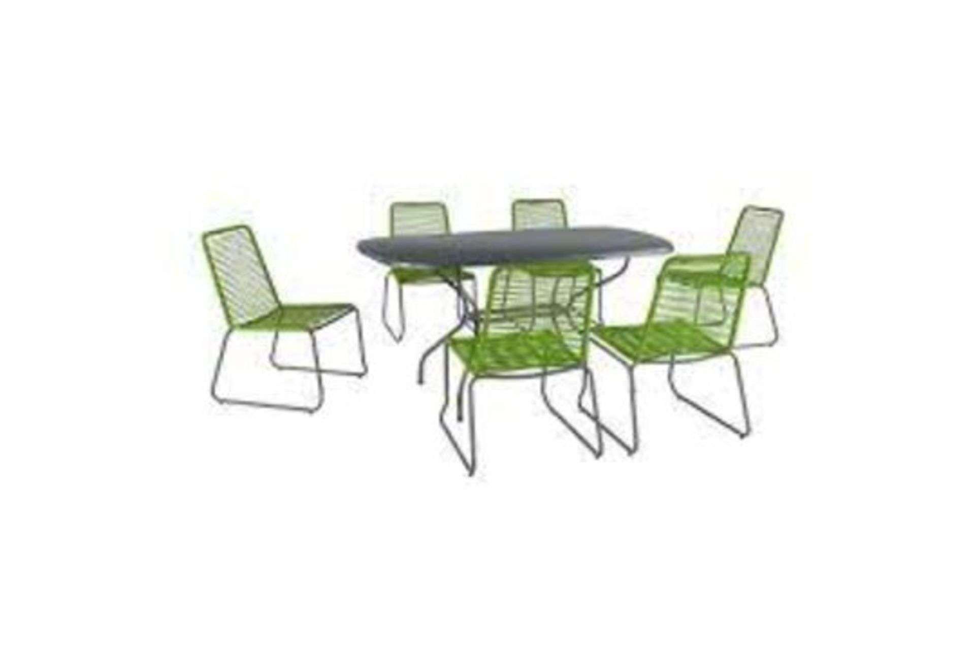 BRAND NEW KETTLER MENOS METRO 6 SEAT DINING SET GREEN (PARASOL NOT INCLUDED) RRP £799 MENOS