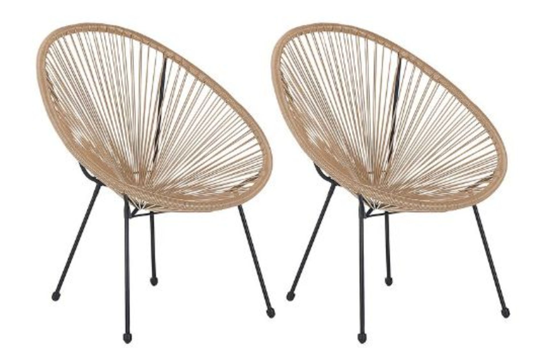 Acapulco Set of 2 PE Rattan Accent Chairs Natura 55/12l. - ER24. RRP £489.99. This 2-piece chair set