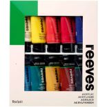 6x BRAND NEW REEVES Highly Pigmented Water Based Acrylic Paint Set 10x 75ml Pack. RRP £23.99 EACH.