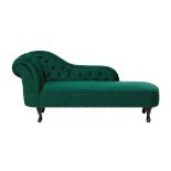 Nimes Left Hand Chaise Lounge Velvet Green 62/12. - ER24. RRP £699.99. The marvellous chaise