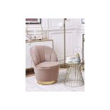 Alby Velvet Armchair Beige 52/12. - ER24. RRP £289.99. This beautifully shaped tub chair is a