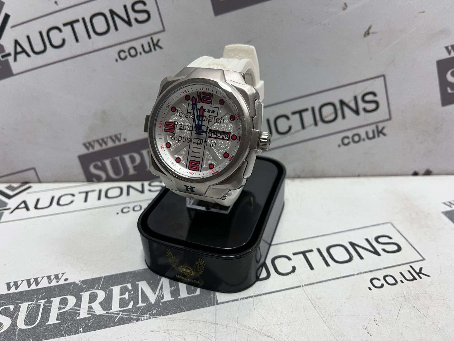 BRAND NEW HOLLER IMPACT WHITE GENTS FASHION WATCH RRP £229 OFC