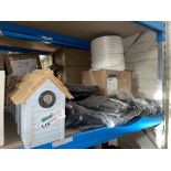 MIXED LOT INCLUDING BIRD BOXES, STRAPPING, WORKWEAR ETC S1-8