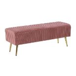Paterson Velvet Bedroom Bench Pink 7/12. - ER24. RRP £299.99. The functional and chic bench brings a