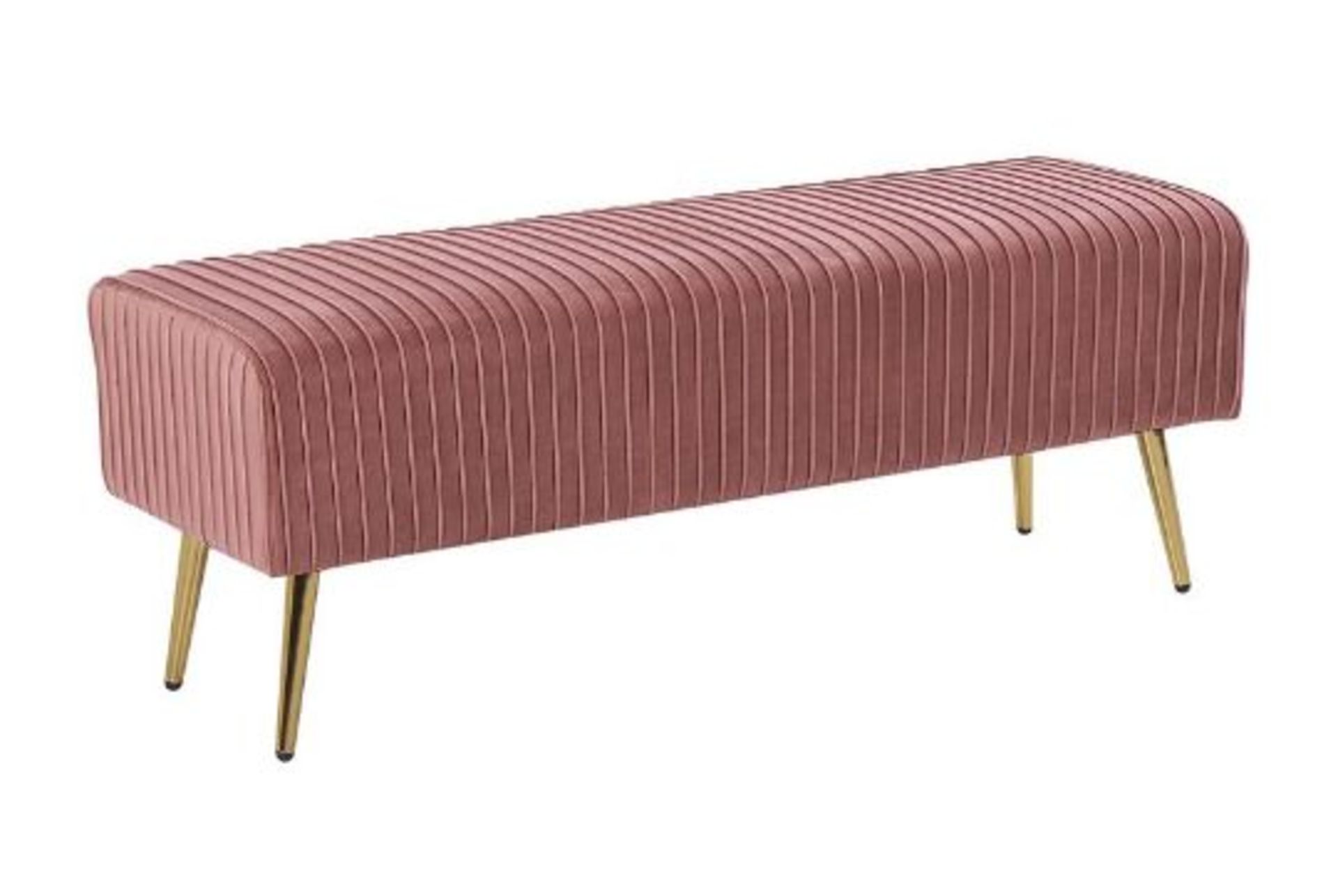 Paterson Velvet Bedroom Bench Pink 7/12. - ER24. RRP £299.99. The functional and chic bench brings a