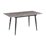 Eftalia Extending Dining Table 120/150 x 80 cm Stone Effect Grey 66/12. - ER24. RRP £459.99. Touch