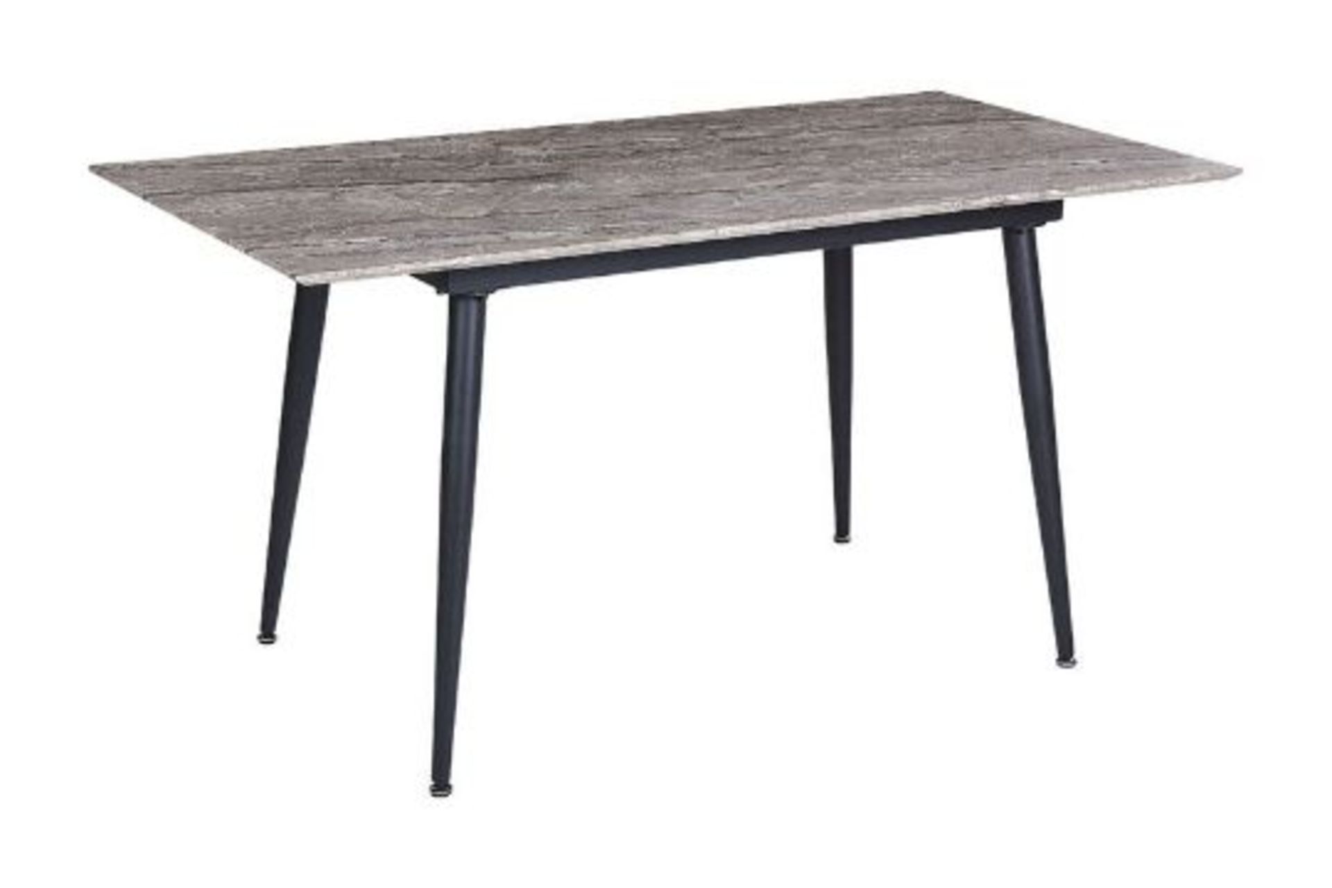 Eftalia Extending Dining Table 120/150 x 80 cm Stone Effect Grey 66/12. - ER24. RRP £459.99. Touch