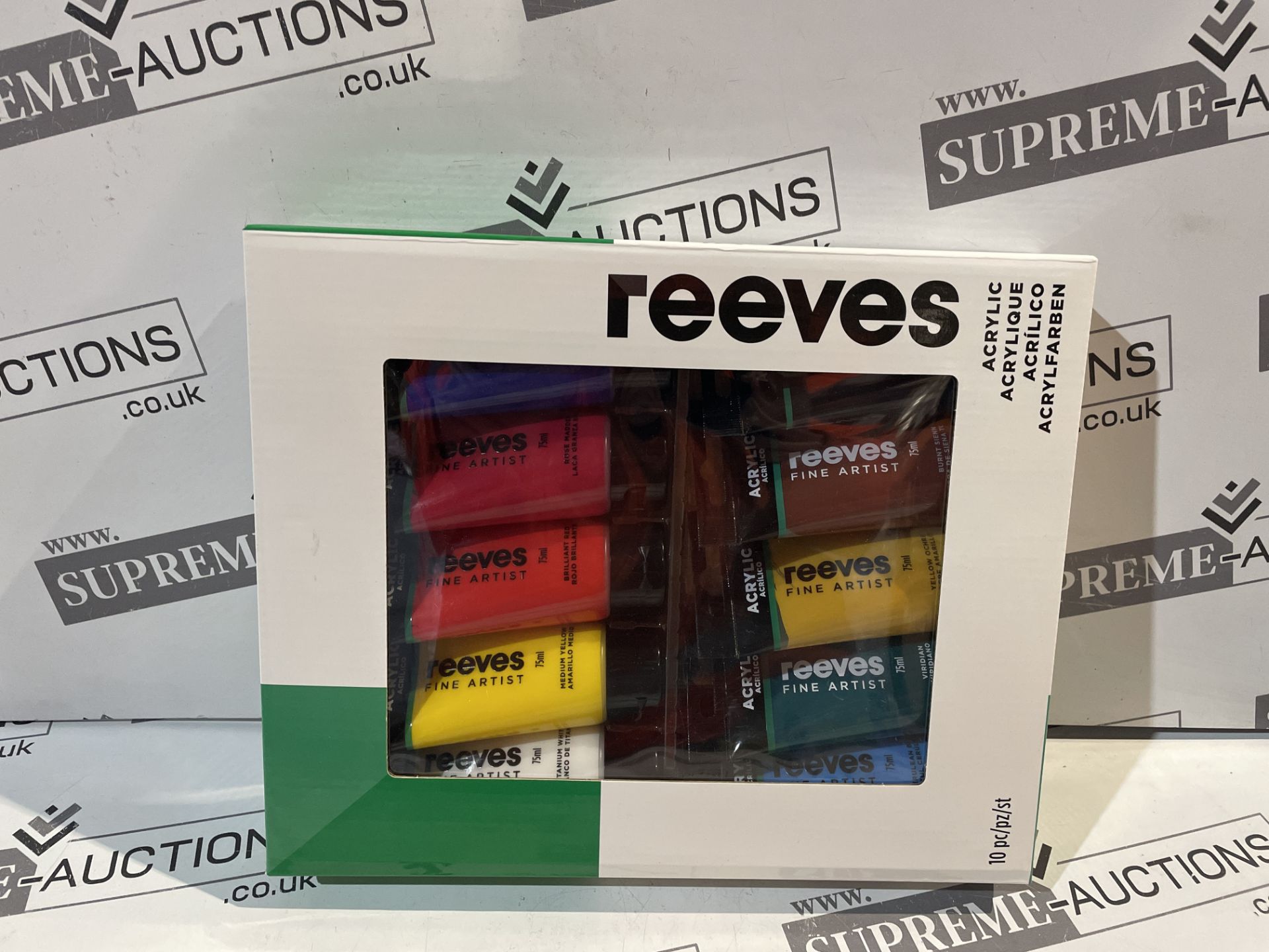 10 X BRAND NEW SETS OF 10 REEVES 75ML ACRYLIC PAINT RRP £55 EACH R15-10