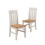 BRAND NEW SET OF 2 PADSTOW CHAIRS IVORY AND NATURAL (AC717) S1P