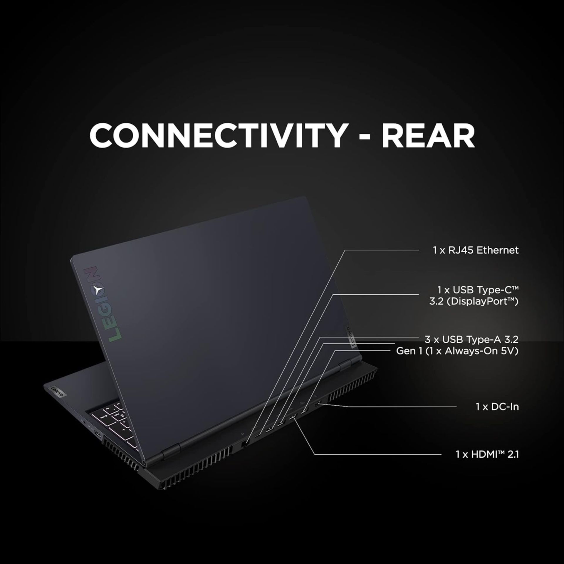 GRADE A LENOVO Legion 5 15.6 Inch Full HD AMD Laptop. RRP £920. (PCKBW). AMD Ryzen™ 5 5600H, 8 GB - Image 6 of 7