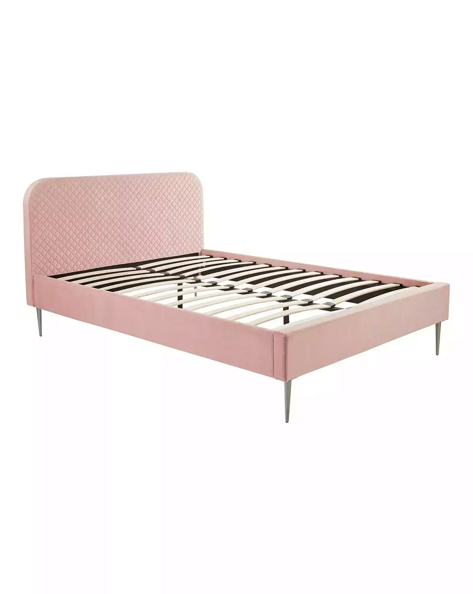 BRAND NEW ARDEN Quilted DOUBLE Bed Frame. BLUSH. RRP £339 EACH. The Arden Quilted Bed is the perfect - Image 3 of 3