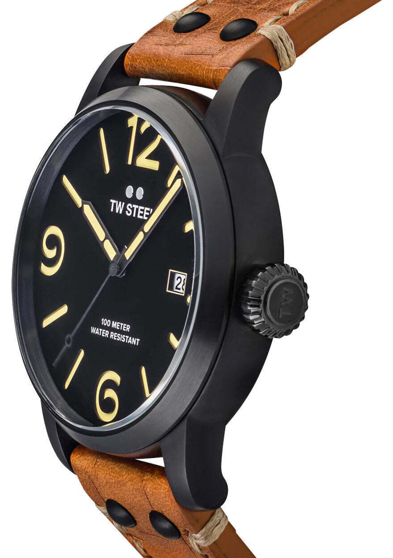 Brand NewTW Steel Maverick Black PVD black Dial Leather Date Quartz Mens Watch. One Size. Includes - Bild 2 aus 5