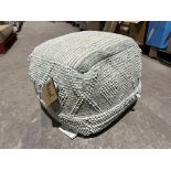 2 X BRAND NEW GREY LARGE TEXTURED LUXURY POUFFES R5-8