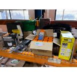 30 PIECE MIXED LOT INCLUDING STANLEY ROLLER SET,METAL CUTTING LUBRICANT, LIGHTING ETC R16-9