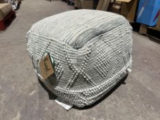 2 X BRAND NEW GREY LARGE TEXTURED LUXURY POUFFES R5-8