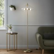 2 X BRAND NEW CAPOLIN BRASS COLOURED FLOOR LAMPS R4-6