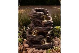 New & Boxed Garden 5-Tier Natural Rock Water Feature. RRP £239.99 (REF599). – Indoor/Outdoor