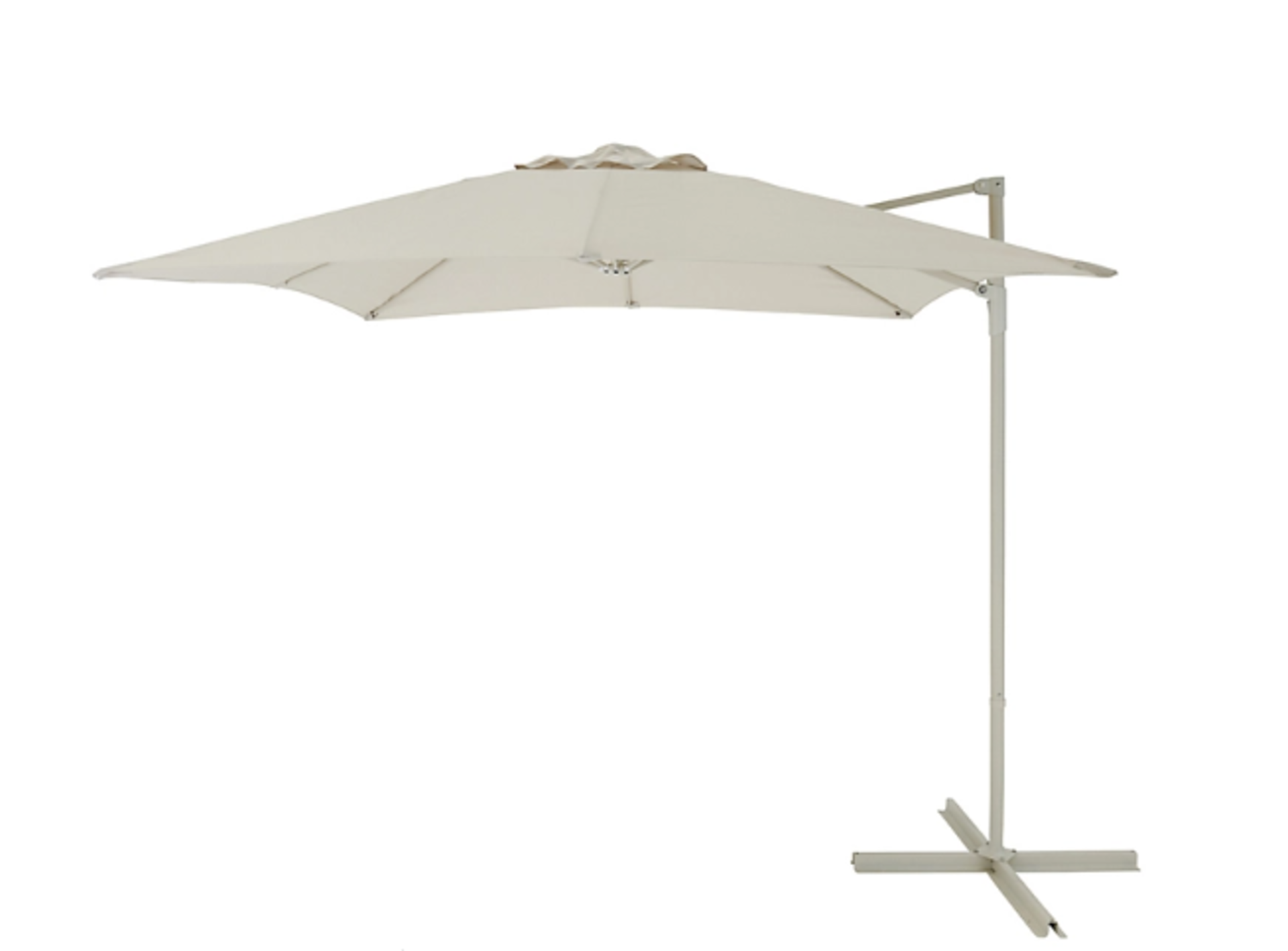 Trade Lot 5 x New & Boxed Luxury 2.5m Sand Overhanging Parasol- Sand. This square overhanging