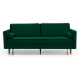 New & Packaged Slender Green 3 Seater Sofa. RRP £688. (CNT) People associate sofas with rest and