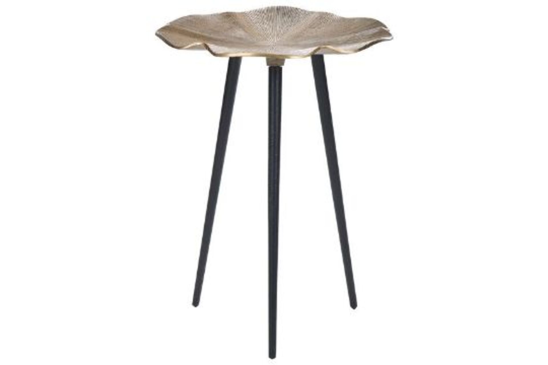Pudur Metal Side Table Gold with Black 47/12. - ER24. RRP £169.99. Thanks to its unique shape, mixed