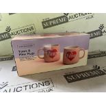 18 X BRAND NEW SETS OF YOURS AND MINE MUGS APW