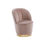 Alby Velvet Armchair Beige 50/12. - ER24. RRP £289.99. This beautifully shaped tub chair is a