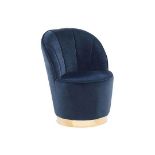 Alby Velvet Armchair Dark Blue13/12. - ER24. RRP £329.99. This beautifully shaped tub chair is a