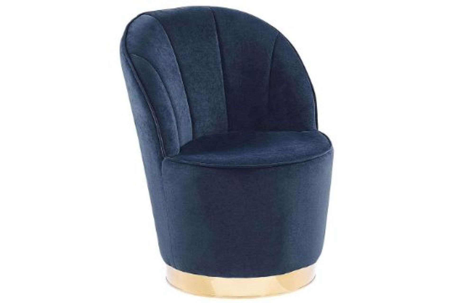 Alby Velvet Armchair Dark Blue13/12. - ER24. RRP £329.99. This beautifully shaped tub chair is a