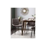 Melrose Set of 2 Faux Leather Dining Chairs Brown 58/12. - ER24. RRP £219.99. Bring an upscale