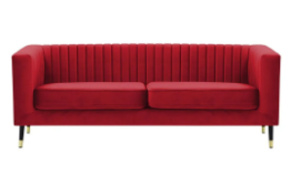 New & Packaged Slender Red 3 Seater Sofa. RRP £548. (CNT) People associate sofas with rest and