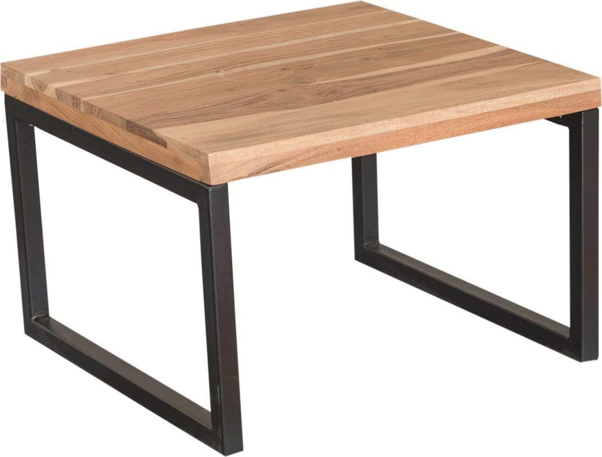 ACACIA WOOD SIDE TABLE AND STEEL DINING TABLE R9-3