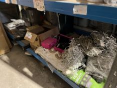 LARGE MIXED LOT ON 1 SHELF INCLUDING WATCH AND JEWELLERY SET, LIGHTING, WORKWEAR, COSMETICS ETC S1-