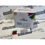 6 X BRAND NEW PACKS OF 100 CONSORTIUM ASSORTED DRY WIPE MARKERS S1/R16