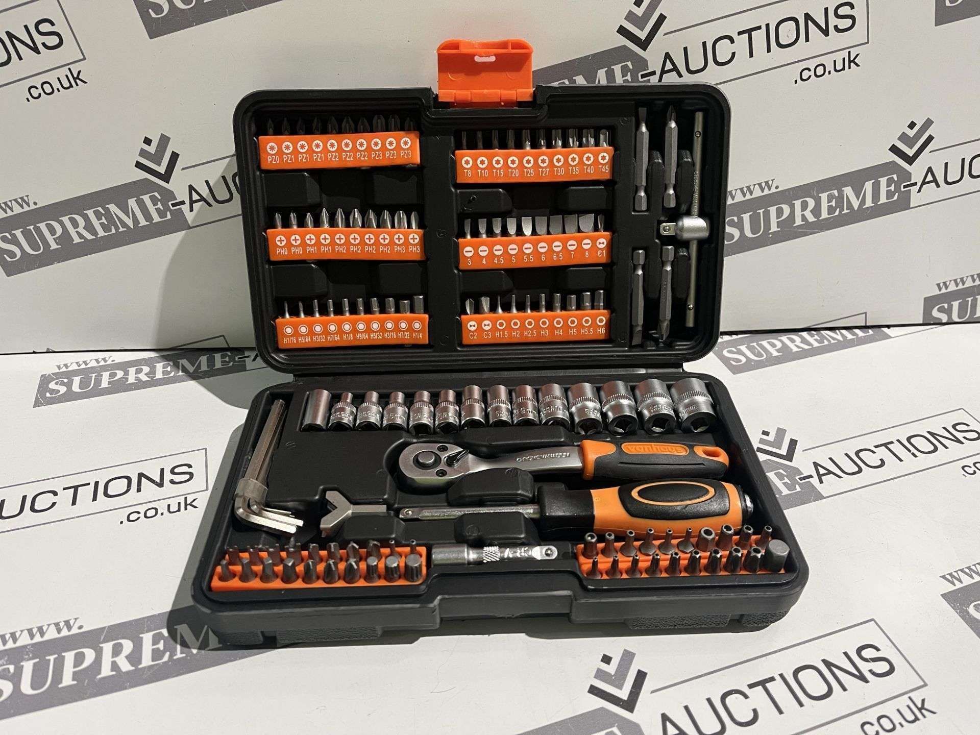 5x BRAND NEW 130 PIECE SOCKET & BIT TOOL SETS. RRP £27.99. (R5-7). Be prepared for the unexpected