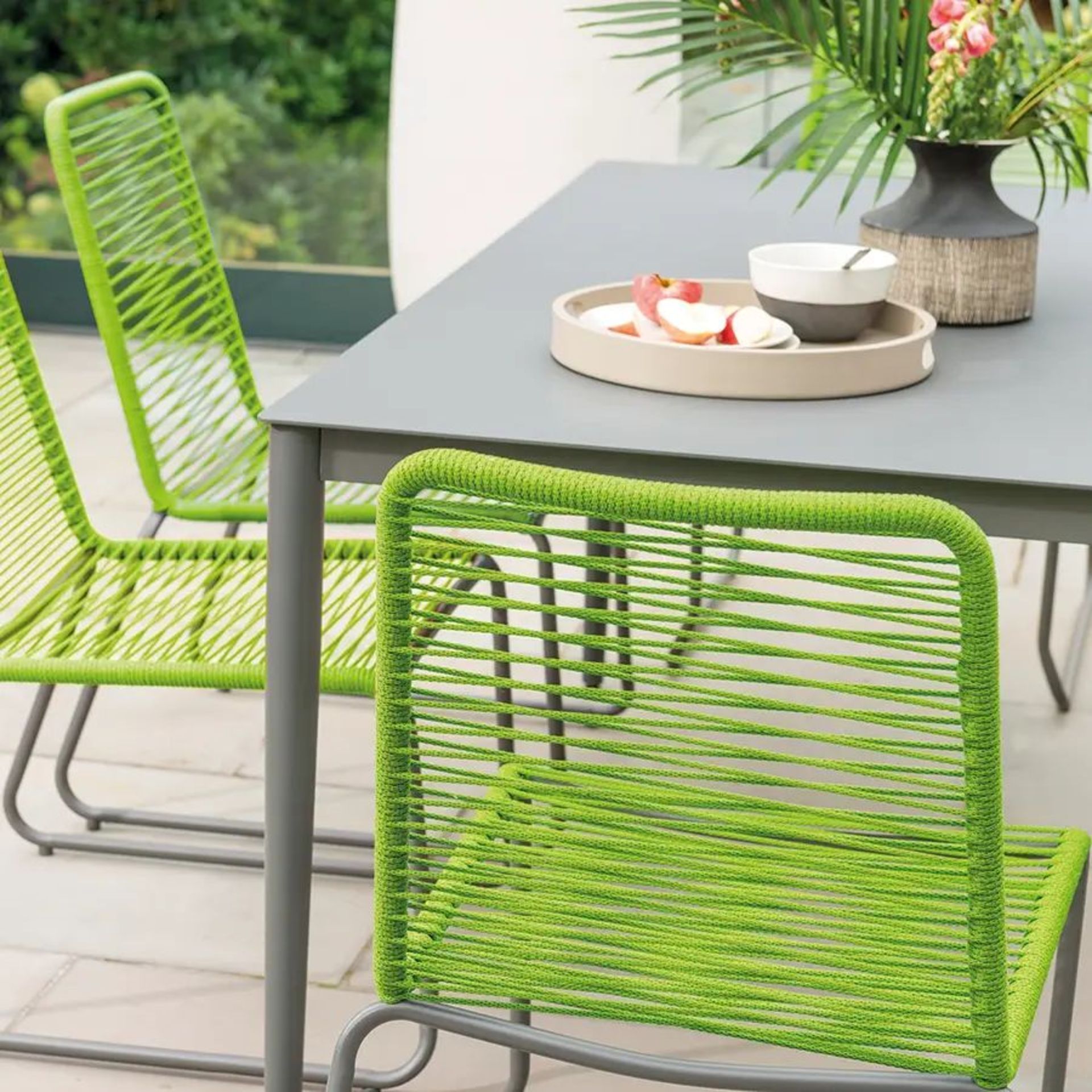 BRAND NEW KETTLER MENOS METRO 6 SEAT DINING SET GREEN (PARASOL NOT INCLUDED) RRP £799 MENOS - Bild 2 aus 3