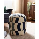 2 X BRAND NEW NAVY LUXURY LARGE POUFFES RRP £99 EACH R9/10