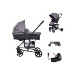 BRAND NEW RICCO BABY 2 IN 1 FOLDABLE BUGGY STROLLER PUSHCHAIR BLACK R18-7