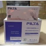 650 X BRAND NEW PACKS OF 100 FILTA LARGE VINYL CLEAR GLOVES (powder free) EXP MARCH 2025