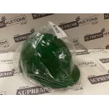 10 X BRAND NEW GREEN SAFETY HELMETS S2-3