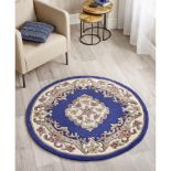 3 X BRAND NEW NAVY DYNASTY WOOL CIRCLE RUGS 60 X 120CM (KY331) R13A-7