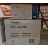 700 X BRAND NEW PACKS OF 100 LARGE VINYL CLEAR GLOVES (powder free) EXP JUNE 2025