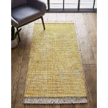 3x BRAND NEW Hallie Woven Fringe Rug 60CM X 110CM. NUGGET GOLD. RRP £40 EACH. A woven design that is