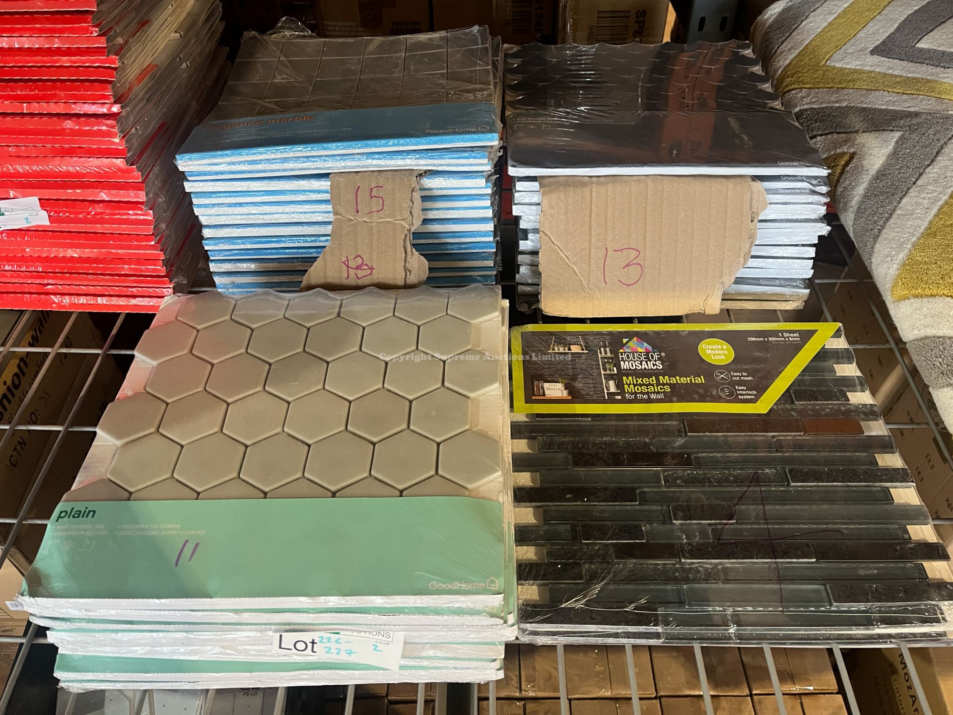 21 X BRAND NEW ASSORTED MOSAIC TILE SHEETS IN VARIOUS DESIGNS R15-5