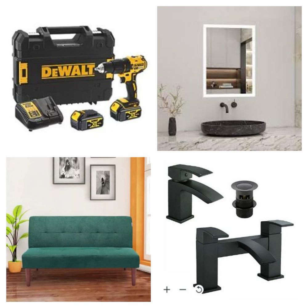DeWalt & Makita Tools, High End Lighting, Ovens, Vacuums, LED Mirrors, Indoor & Outdoor Furniture, Dehumidifiers, Pressure Washers & More! (ER)