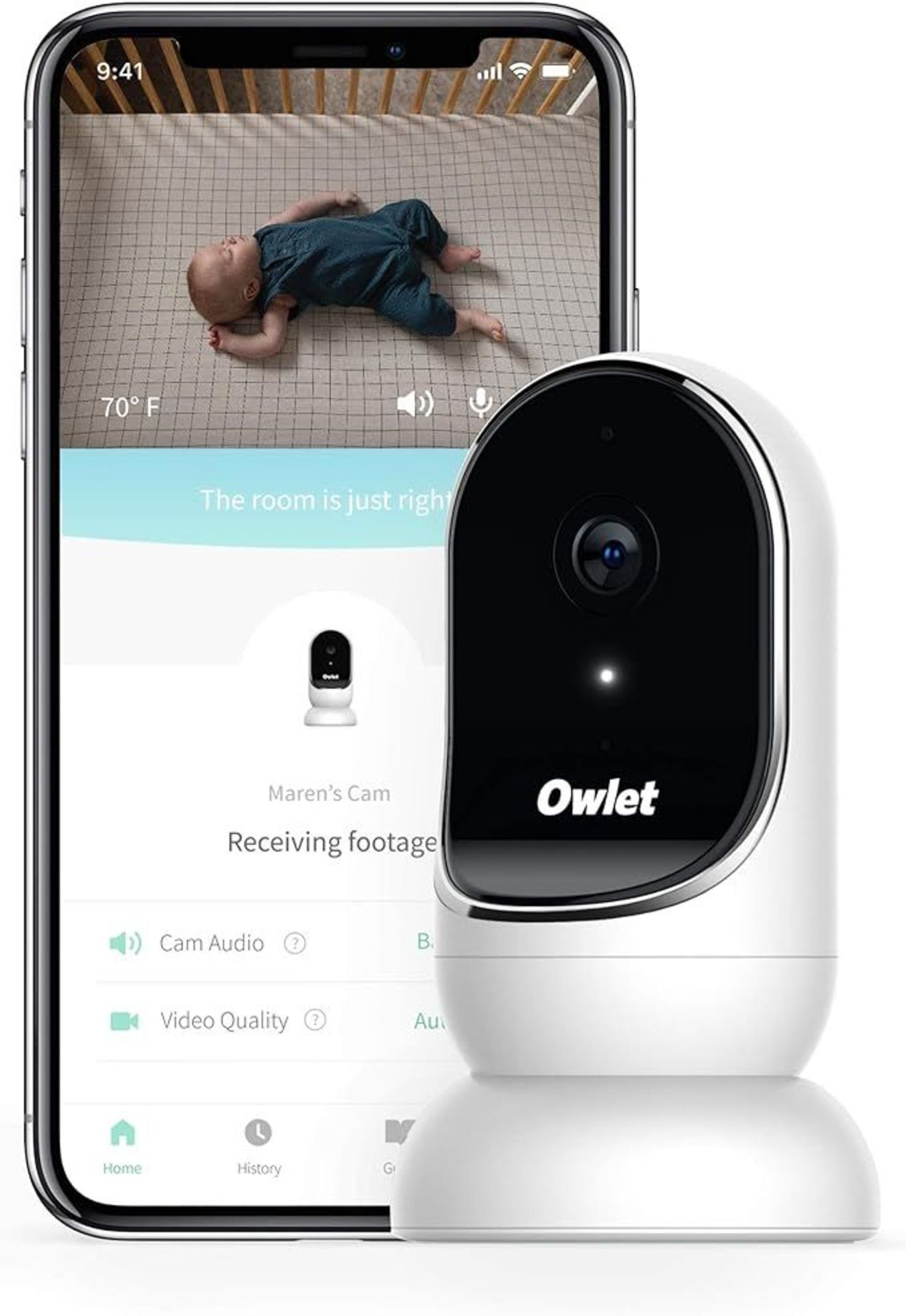 Owlet Cam 1 Baby Monitor with Camera and Audio - HD Video - Night Vision - iOS and Android